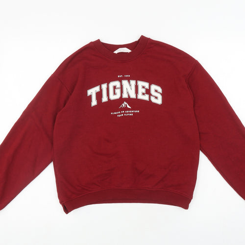 H&M Boys Red Cotton Pullover Sweatshirt Size 10 Years Pullover - Tignes