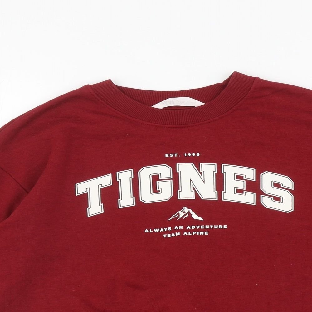 H&M Boys Red Cotton Pullover Sweatshirt Size 10 Years Pullover - Tignes