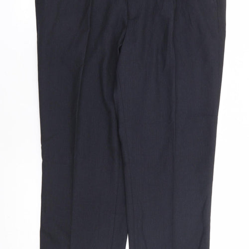 Matalan Mens Grey Polyester Trousers Size 36 in L30 in Regular Zip - Short Length