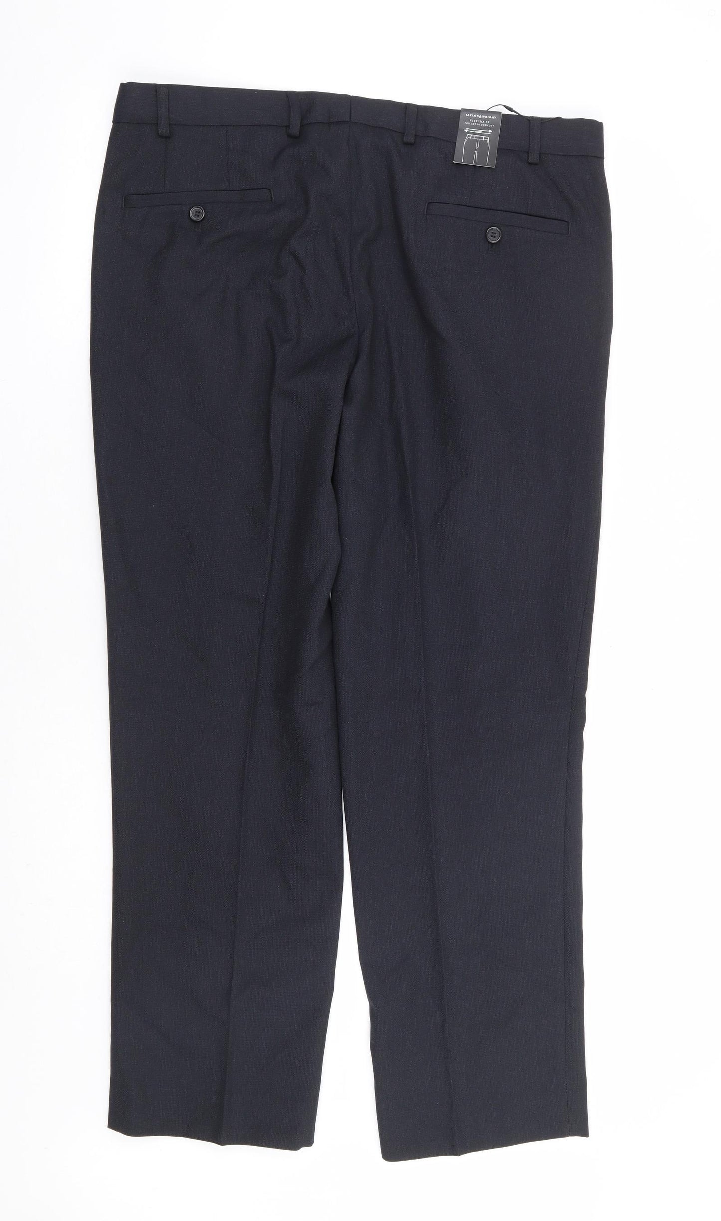 Matalan Mens Grey Polyester Trousers Size 36 in L30 in Regular Zip - Short Length