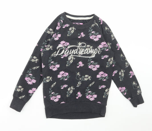 Young Dimension Girls Multicoloured Floral Cotton Pullover Sweatshirt Size 10-11 Years Pullover - Daydreamer