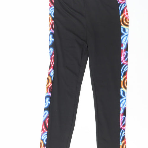 SheIn Girls Multicoloured Geometric Polyester Jegging Trousers Size 10-11 Years Regular Pullover - Leggings