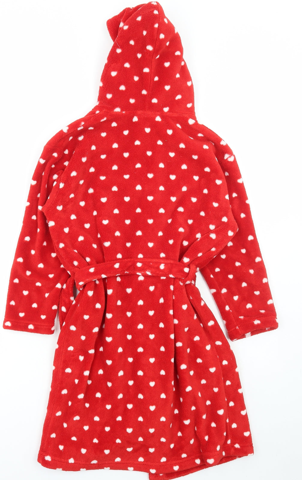 NEXT Girls Red Polka Dot Polyester Robe Size 9-10 Years Tie