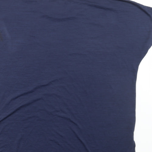 F&F Mens Blue Polyester Basic T-Shirt Size L Round Neck Pullover