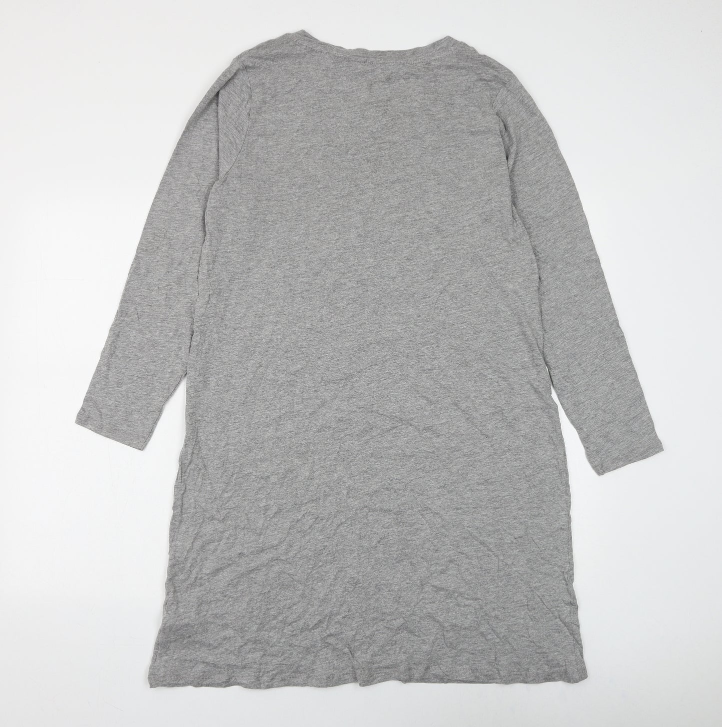 Marks and Spencer Womens Grey Solid Viscose Top Dress Size 14 - More Love