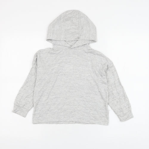 Marks and Spencer Girls Grey Polyester Pullover Hoodie Size 10-11 Years Pullover
