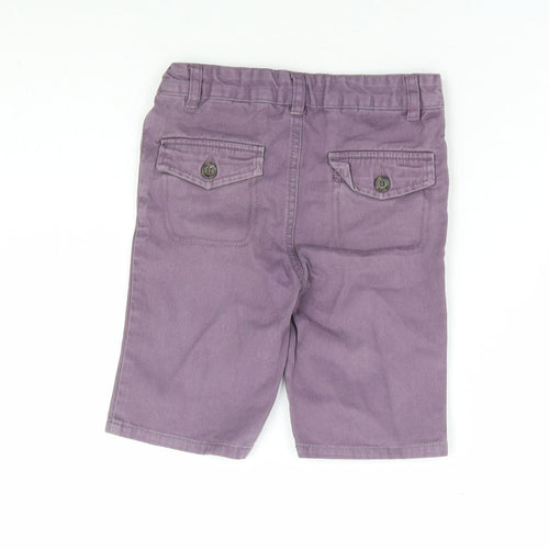 Nutmeg Boys Purple 100% Cotton Bermuda Shorts Size 4-5 Years Regular Zip