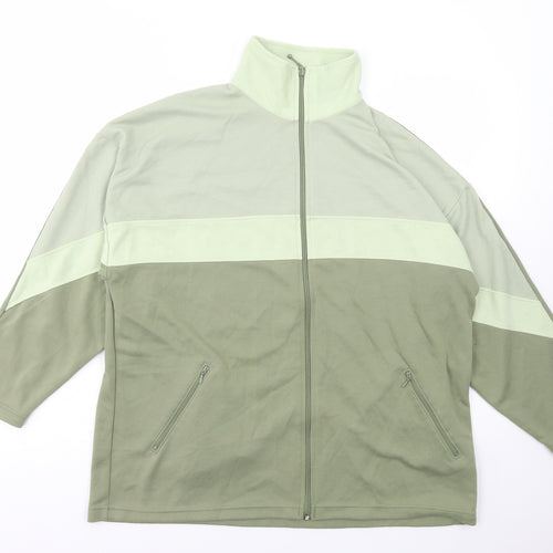 Fabrizo Mens Green Polyester Full Zip Sweatshirt Size S