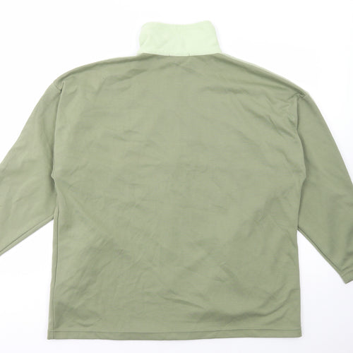 Fabrizo Mens Green Polyester Full Zip Sweatshirt Size S
