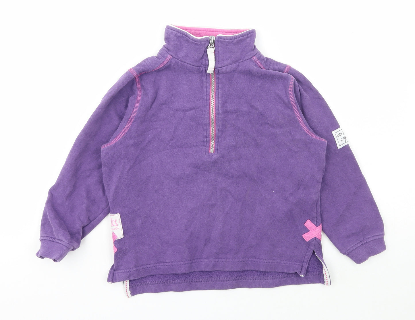 Lazy Jacks Girls Purple Cotton Pullover Sweatshirt Size 5-6 Years Zip