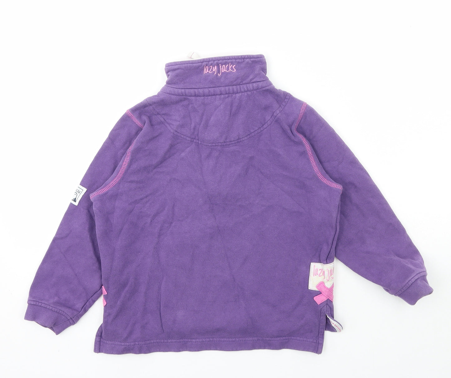 Lazy Jacks Girls Purple Cotton Pullover Sweatshirt Size 5-6 Years Zip