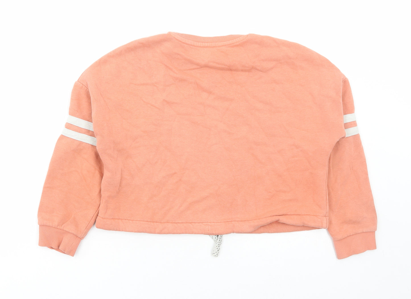 Marks and Spencer Girls Pink Cotton Pullover Sweatshirt Size 8-9 Years Pullover - Cropped