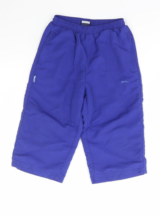 Slazenger Boys Blue Polyester Jogger Trousers Size 7-8 Years Regular Pullover