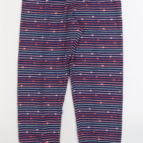 Marks and Spencer Girls Multicoloured Striped Cotton Pyjama Pants Size 12-13 Years Pullover - Hearts