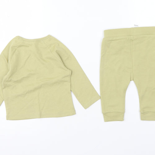 George Baby Green Solid Jute Set Pyjama Set Size 3-6 Months Pullover
