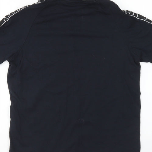 Beck & Hersey Mens Black Polyester T-Shirt Size M Round Neck