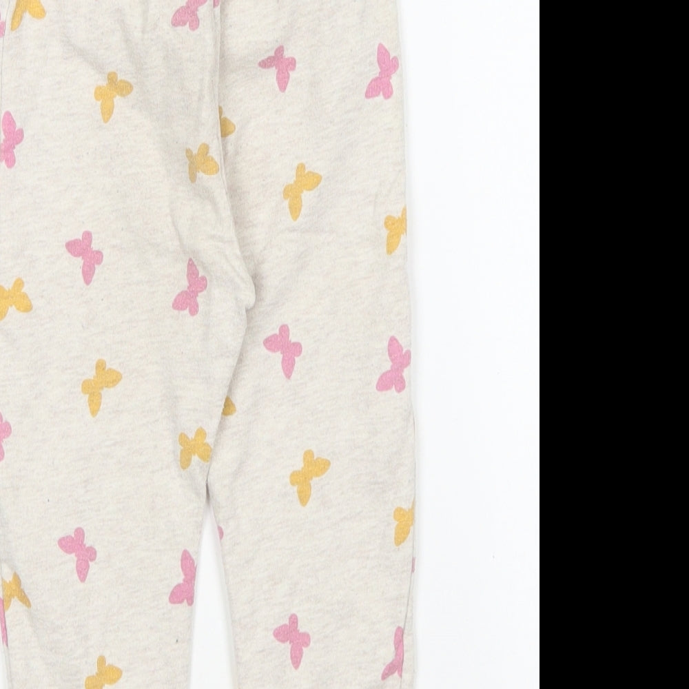 Pekkle Girls Multicoloured Geometric Polyester Jogger Trousers Size 11-12 Years Regular Pullover - Butterflies