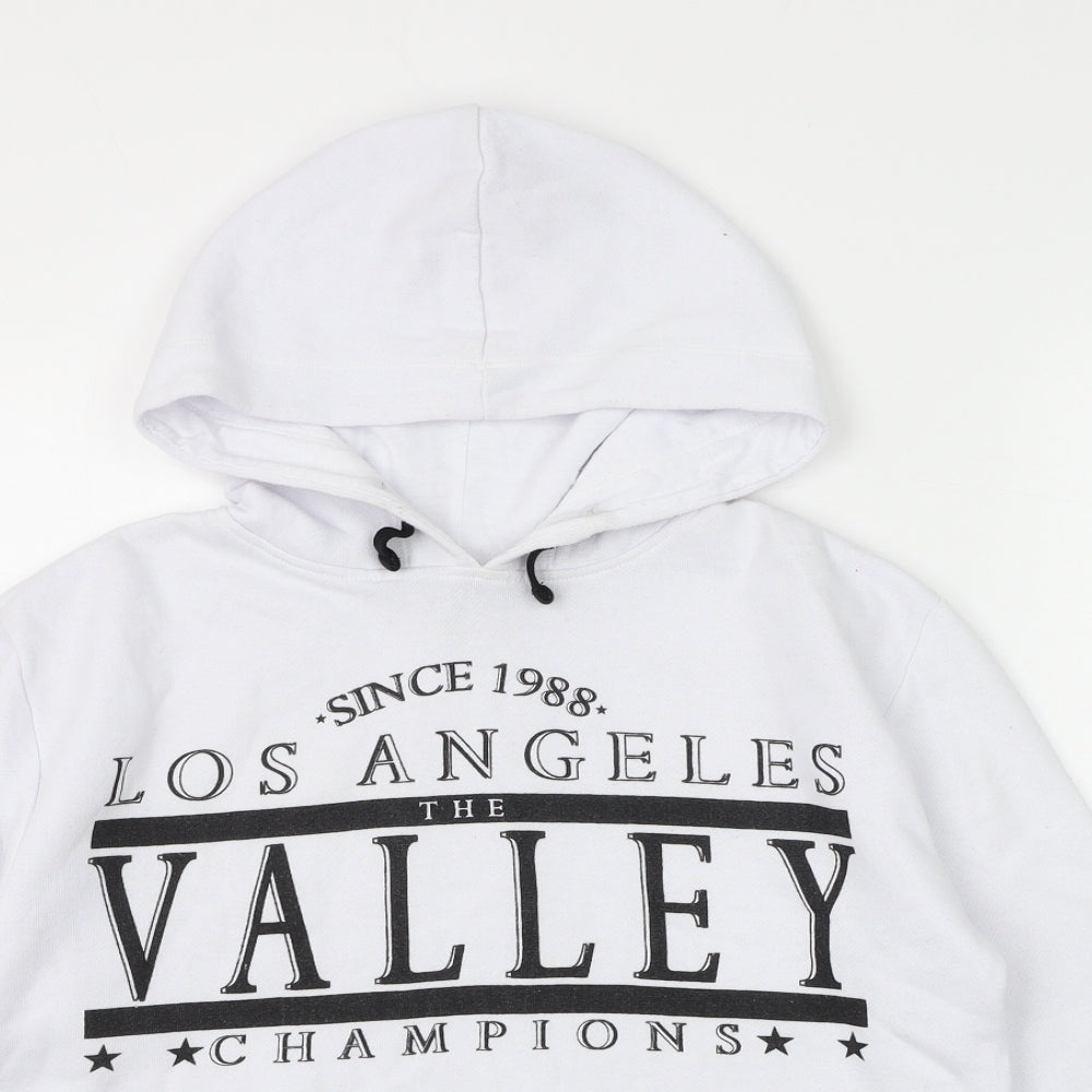 New Look Girls White Polyester Pullover Hoodie Size 12-13 Years Pullover - Croppeed Los Angeles Valley