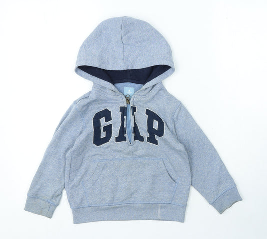 Gap Boys Blue Cotton Pullover Hoodie Size 4 Years Zip