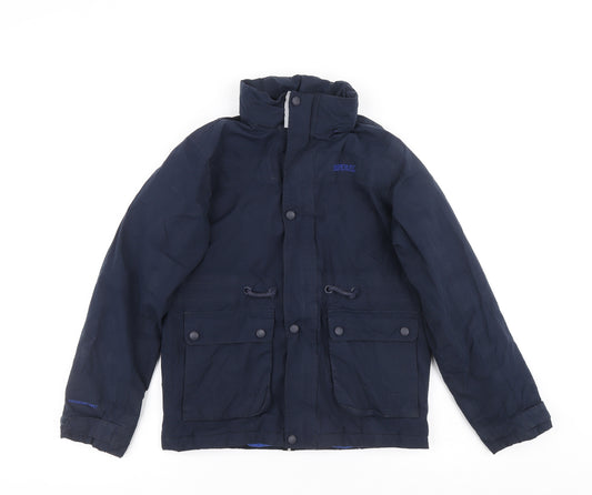Regatta Boys Blue Rain Coat Jacket Size S Zip