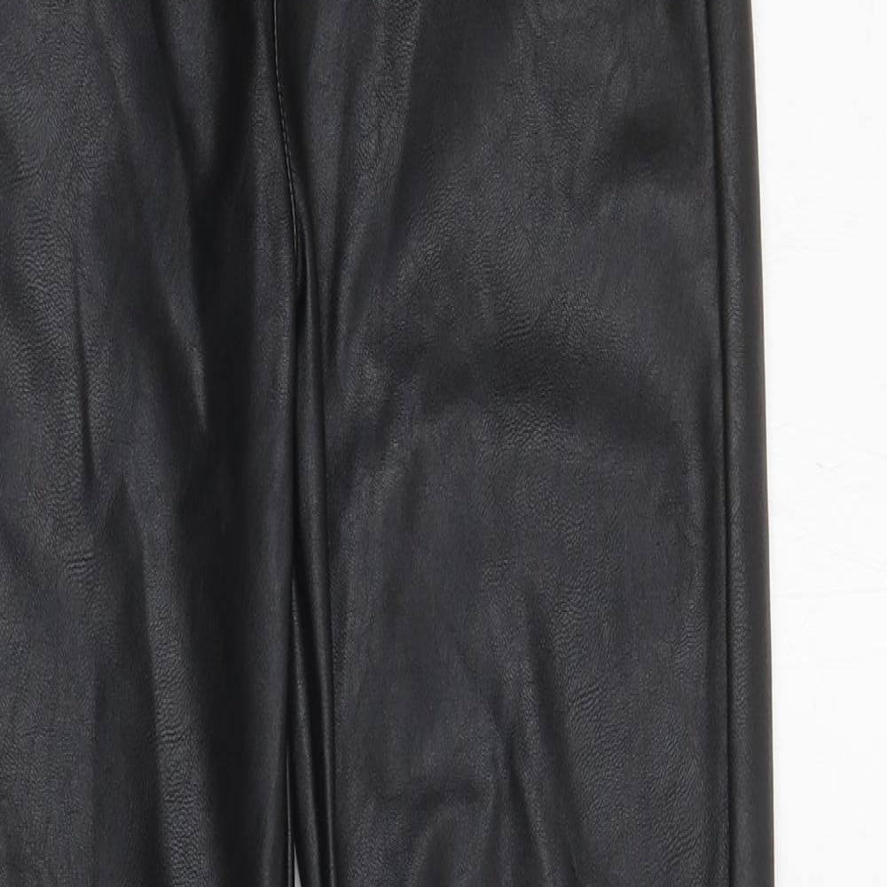 H&M Girls Black 100% Polyester Skinny Jeans Size 11-12 Years L25.5 in Regular Zip