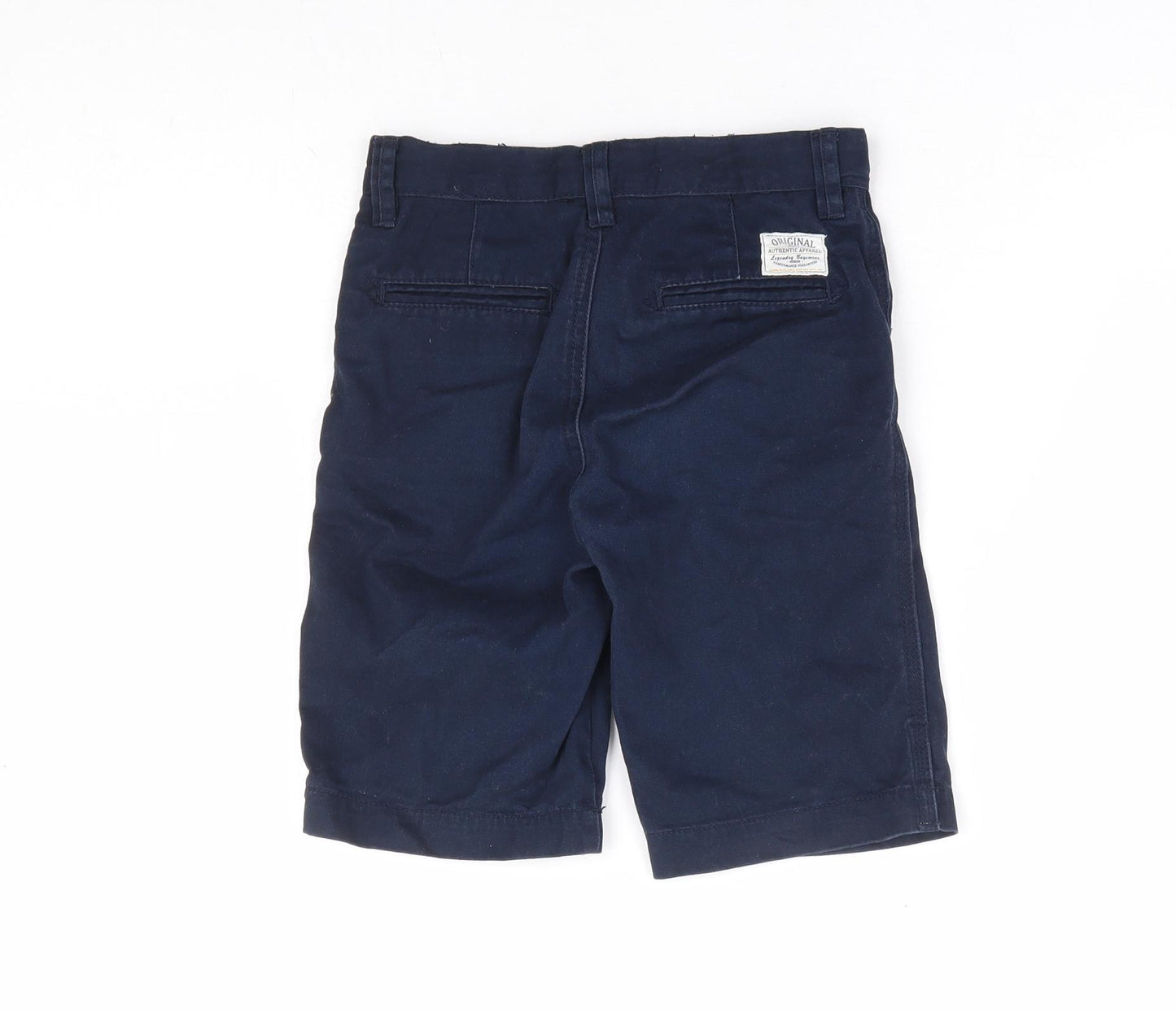 Mothercare Boys Blue 100% Cotton Chino Shorts Size 6 Years Regular Zip
