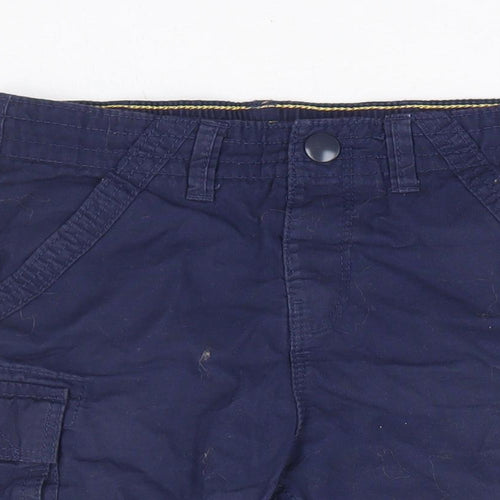 George Boys Blue 100% Cotton Cargo Shorts Size 4-5 Years Regular Snap