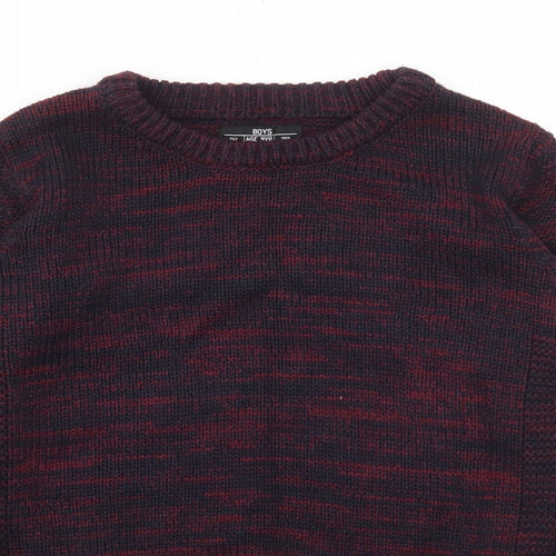 Matalan Boys Red Round Neck Acrylic Pullover Jumper Size 9 Years Pullover