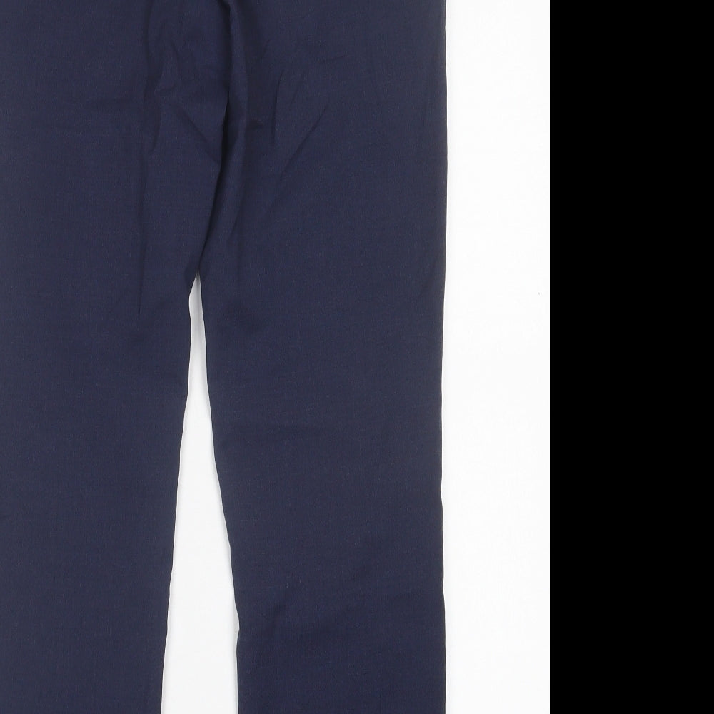 H&M Mens Blue Polyester Trousers Size 30 in L27 in Regular Hook & Eye