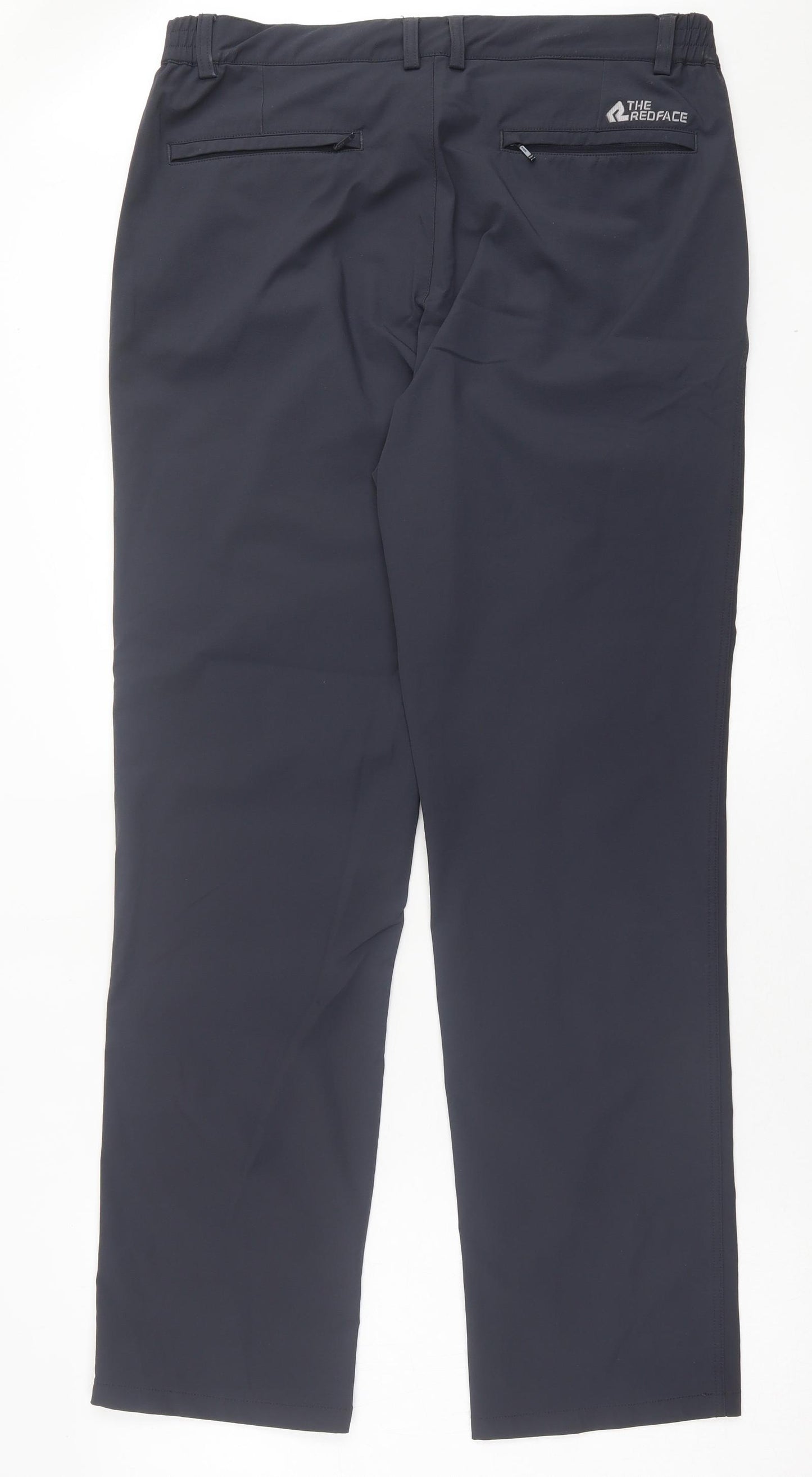 The Redface Mens Blue Polyamide Trousers Size 34 in L32 in Regular Button