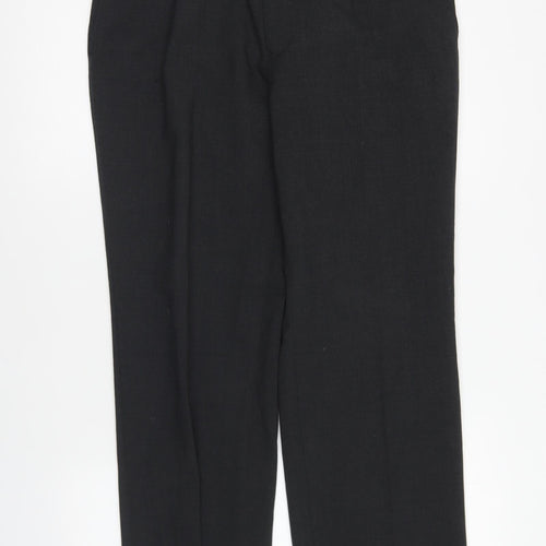 NEXT Mens Black Polyester Trousers Size 34 in L31 in Regular Button