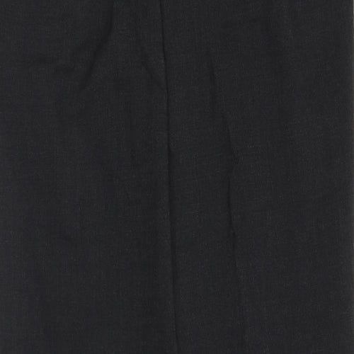 NEXT Mens Black Polyester Trousers Size 34 in L31 in Regular Button