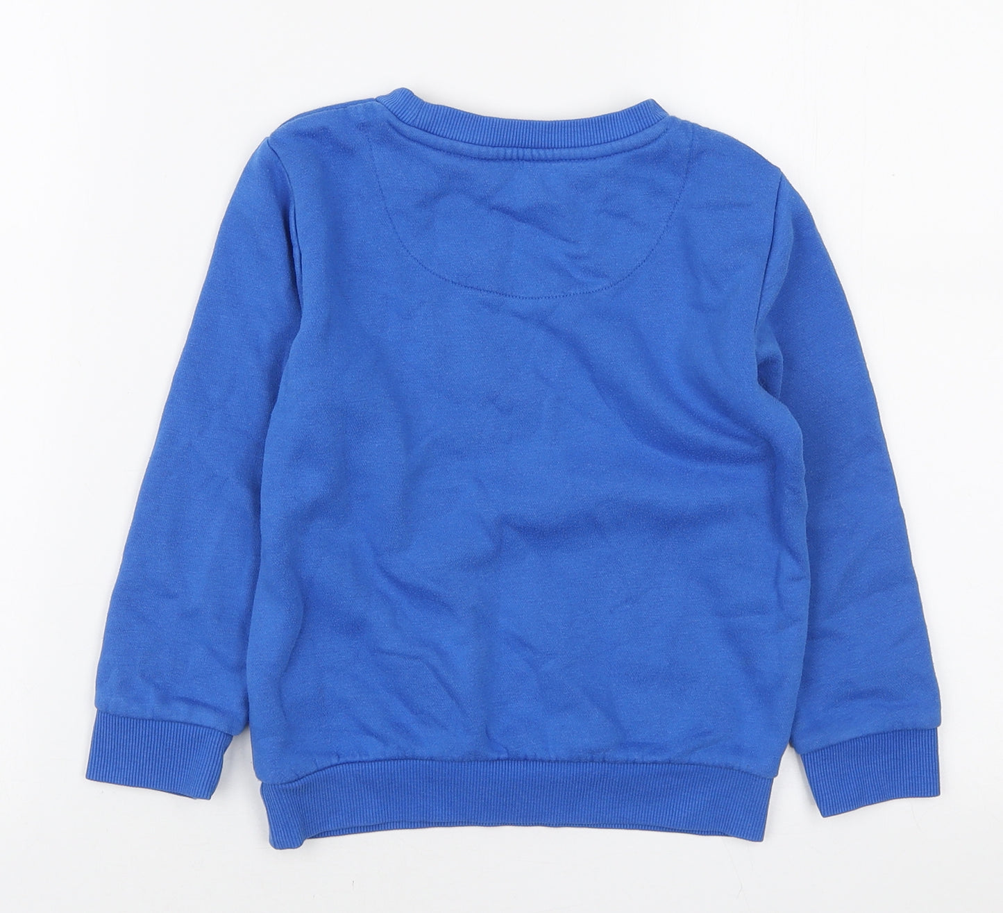 F&F Boys Blue Cotton Pullover Sweatshirt Size 5-6 Years Pullover - Bear Face