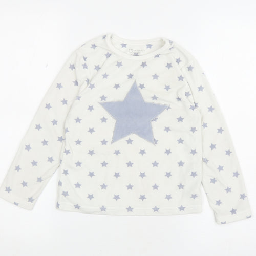 Primark Girls Ivory Geometric 100% Polyester Top Pyjama Top Size 6-7 Years Pullover - Stars
