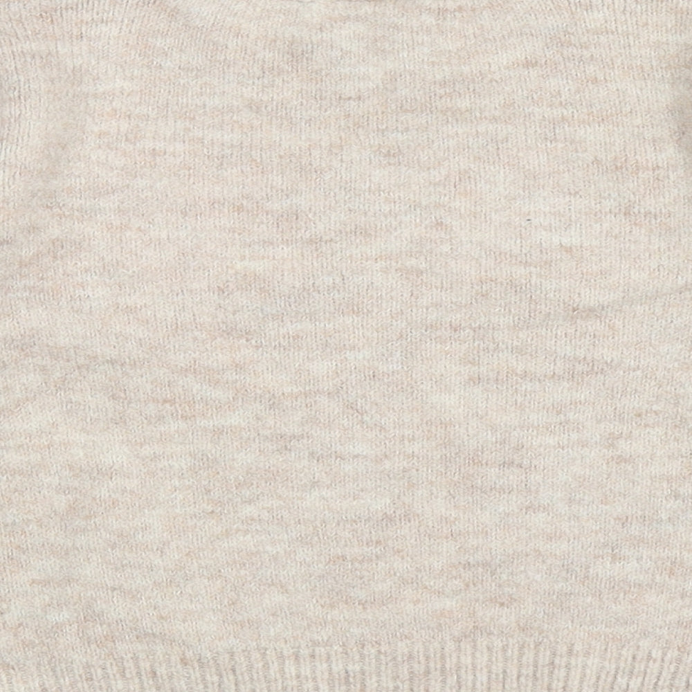 Matalan Girls Beige Roll Neck Acrylic Pullover Jumper Size 5 Years Pullover - 'Love'