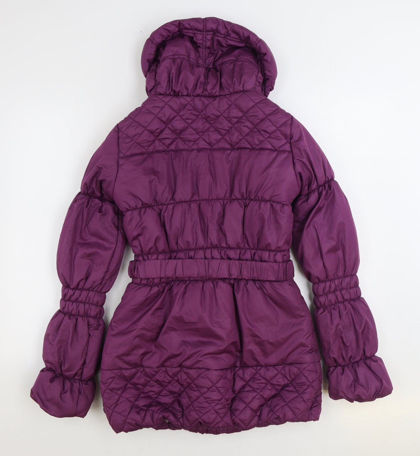 M&Co. Girls Purple Puffer Jacket Jacket Size 13 Years Zip