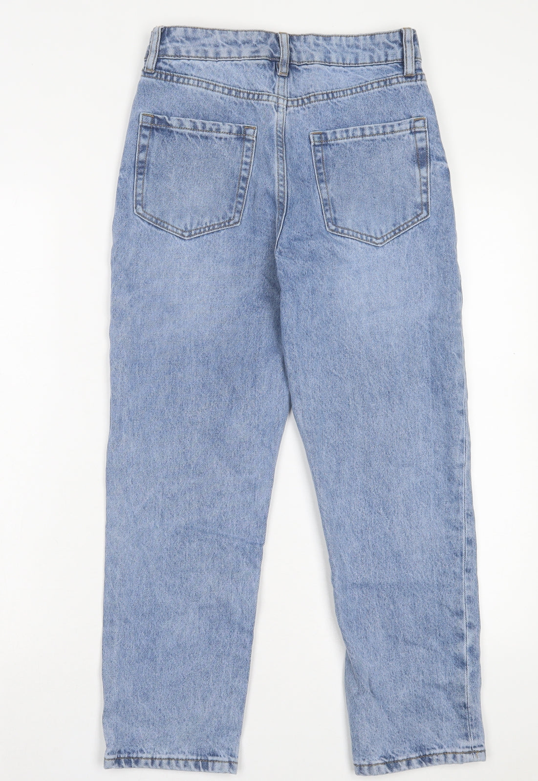 Forever New Womens Blue Cotton Straight Jeans Size 6 L25 in Regular Button