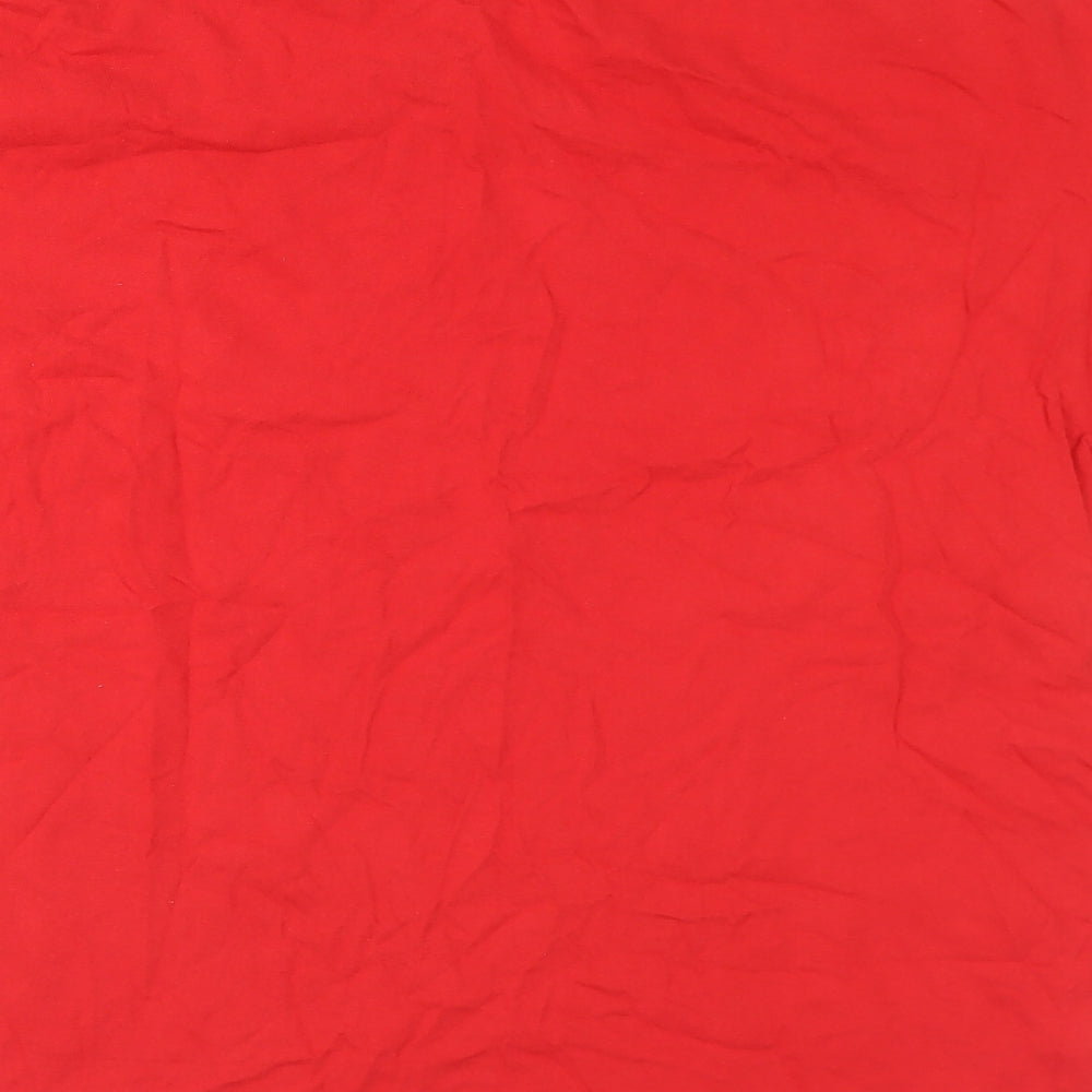 Gildan Mens Red Cotton T-Shirt Size XL Round Neck - Deighton Basketball