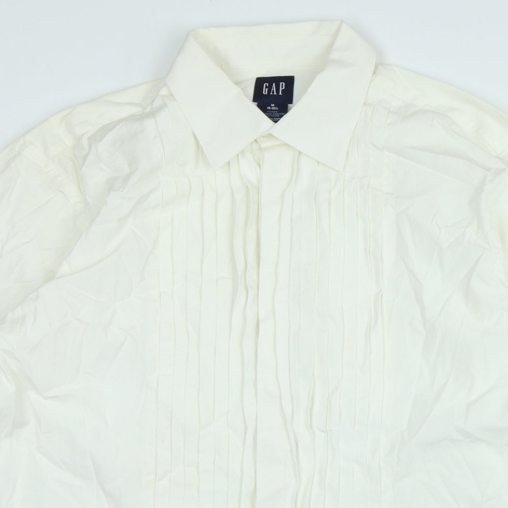 Gap Mens Ivory Cotton Button-Up Size M Collared Button