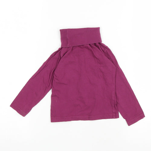 Lupilu Girls Purple Cotton Basic T-Shirt Size 12-18 Months Roll Neck Pullover - Natural Beauty