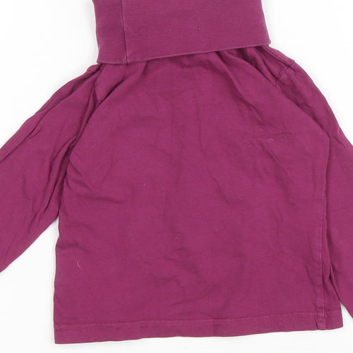 Lupilu Girls Purple Cotton Basic T-Shirt Size 12-18 Months Roll Neck Pullover - Natural Beauty