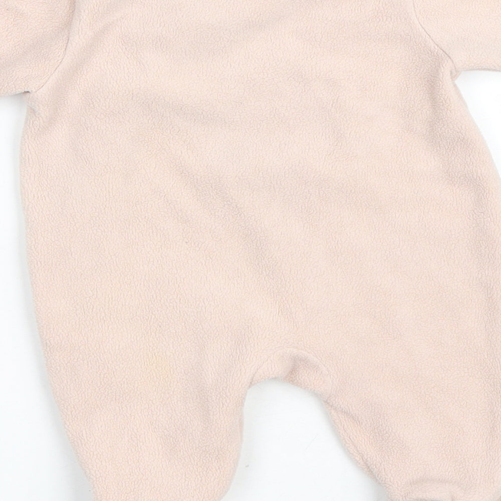 George Baby Pink Solid Polyester Capri One Piece Size 0-3 Months Snap - Minnie Mouse