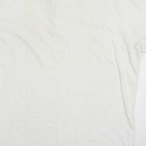 McKenzie Mens Ivory 100% Cotton Polo Size L Collared Button - Logo