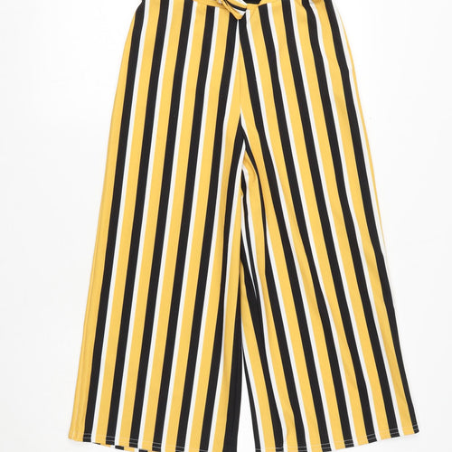 New Look Girls Yellow Striped Polyester Jogger Trousers Size 12-13 Years Regular Pullover