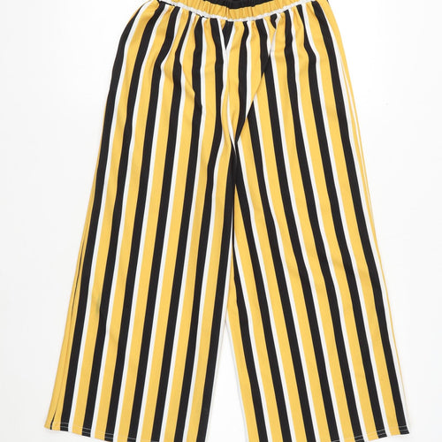 New Look Girls Yellow Striped Polyester Jogger Trousers Size 12-13 Years Regular Pullover