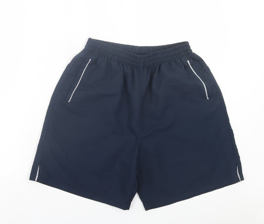 Aptus Mens Blue Polyester Sweat Shorts Size 30 in L7 in Regular