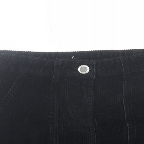 M&Co Girls Black Cotton A-Line Skirt Size 10 Years Regular Button