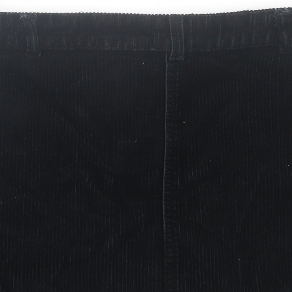 M&Co Girls Black Cotton A-Line Skirt Size 10 Years Regular Button