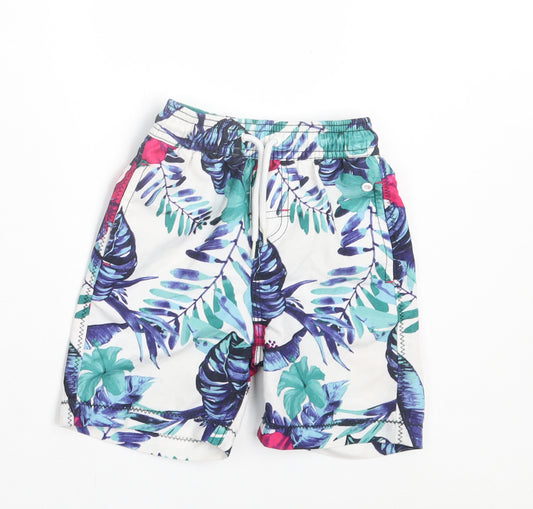 NEXT Boys Multicoloured Floral Polyester Sweat Shorts Size 3 Years Regular Drawstring