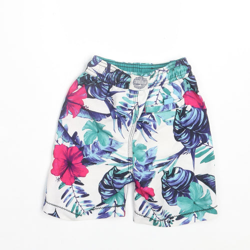 NEXT Boys Multicoloured Floral Polyester Sweat Shorts Size 3 Years Regular Drawstring